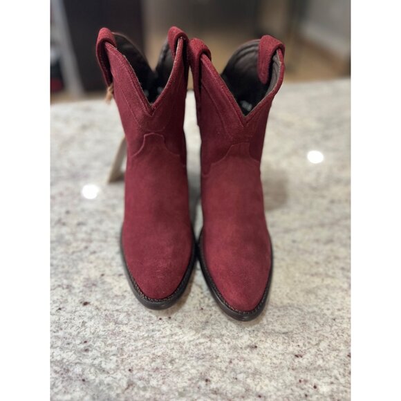 Tecovas Lucy Red Sueded Leather Bootie - NWT - Size 5.5B - Picture 3 of 6